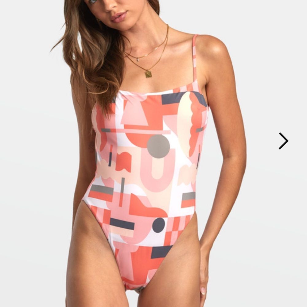 RVCA ANP Jesse Brown One-Piece Swimsuit Womens Size Small